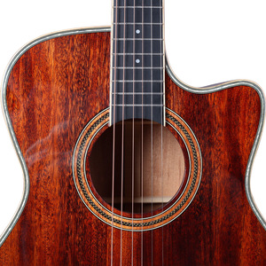 Đàn Guitar Acoustic dân gian 41 inch không có thương hiệu Gỗ gụ màu cà phê bóng loáng đầy đủ bảng đơn-Có mặt sau phong/Mặt Gỗ Mun 6 dây - Product Image 3