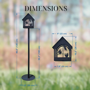 Mangeoire à oiseaux JH-Mech personnalisée, facile à nettoyer, design maison, en acier au carbone, pour extérieur, à poser dans le jardin - Product Image 2