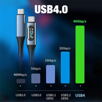 Kabel USB C 240W USB4.0 40Gbps 8K @ 60Hz Kabel PD Pengisian Cepat untuk MacBook Air iPad Pro TB4 S22 USBC Tipe C Mengisi Jalur Data
