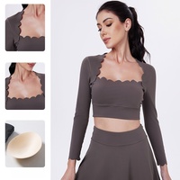 Top Deportivo de Manga Larga para Mujer, de Spandex/Nylon, de Secado Rápido, para Fitness, Pilates, Yoga, con Estampado Floral, Alta Elasticidad, Ajustado, para Correr