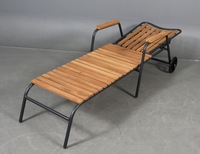 Chaise longue de jardin en teck d'Europe, lit de soleil inclinable, angles réglables, chaise longue d'extérieur