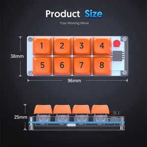 Clavier de jeu mécanique filaire K806, mini clavier à 8 touches, éclairage RVB 4 couleurs, clavier macro programmable personnalisable, pavé numérique - Product Image 4