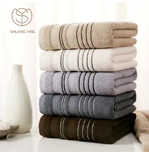 Custom Towels Wholesale Customized Logo Dobby 100% Egyptian Cotton Soft Luxury Face Bath Towel Set