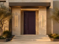 Porte d'entrée en aluminium sur mesure, moderne et minimaliste, avec motif de lignes incurvées entrelacées, grand modèle double, résistante à l'eau et thermiquement isolée
