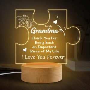 Veilleuse de tableau d'affichage <span class=keywords><strong>pour</strong></span> mère, papa, lampe de base en bois LED, cadeau d'<span class=keywords><strong>anniversaire</strong></span> de Noël - Product Image 2
