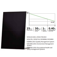 Panel Surya Monokristalin Tipe-N Anti-PID Garansi, All Black 450-475W, Modul Monofasial Kaca Ganda