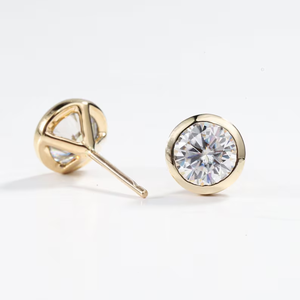 Boucles d'oreilles de luxe en or massif avec diamants de laboratoire de 2 carats, fermoirs à vis, bijoux raffinés, cadeau d'anniversaire ou de mariage pour femme - Product Image 1