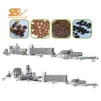 Machine de production de viande sèche et humide pour animaux de compagnie, ligne de production de croquettes à double vis pour aliments pour chiens, croquettes pour poissons, extrudeuse, 2 tonnes/h