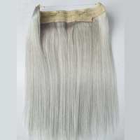 Extensions de cheveux humains Halo en soie de qualité supérieure personnalisées avec clips, double épaisseur, cheveux russes Remy, mèches blondes