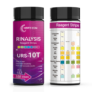 URS-10T 10개 항목 소변 검사 스트립 소변 검사지 혈당, 케톤, pH, 단백질, 혈액, 비중, 아질산, 빌리루빈 등 검사 - Product Image 6