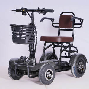 Haute autonomie de la batterie pliant quatre roues Scooter électrique adulte fauteuil roulant Mobile 4 roues électrique pliant vélo moto - Product Image 5