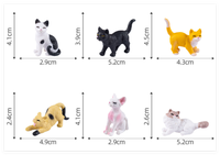Figurines miniatures en PVC animaux en plastique chats réalistes figurine 3D collection jouets surprises pour enfants poupée ornements