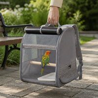 Sac à dos respirant et élégant en polyester avec fermeture éclair pour transport d'oiseaux, cage de voyage portable pour petits animaux