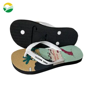 Custom Logo Print Rubber Flip Flops Slide High Quality Mens Womens Slipper Shoes Wedding Flip Flops