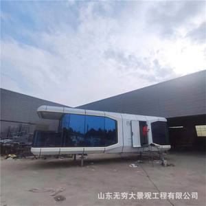 Cabine carrée moderne et simple, type capsule spatiale, avec vue étoilée, pour entrepôt mobile, gîte, hôtel, extérieur, pratique - Product Image 4