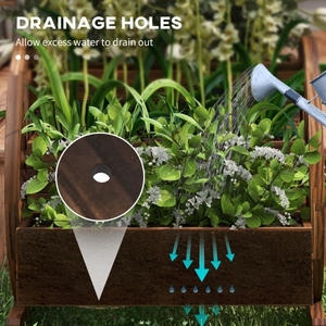Jardinière surélevée à 3 niveaux en bois pour fleurs, avec roulettes, pour extérieur, patio, jardin, entrepôt USA - Product Image 5