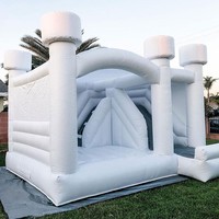 Château gonflable combiné pour mariage, château gonflable commercial blanc avec toboggan