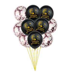 Addobbi musulmani Eid Balloon Ramadan Kareem Balloon Kit 12 pollici Ramadan Mubarak lattice palloncino forniture per feste islamiche - Product Image 3