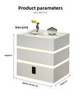 Meubles modernes et simples Tables de chevet intelligentes en bois massif Vente en gros bon marché Meubles de chambre Tiroir de rangement Table de chevet intelligente
