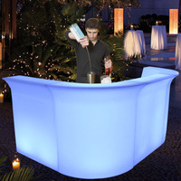 Table basse rectangulaire lumineuse LED transfrontalière en gros Ensemble de barres à vagues colorées Panneau combiné pour réception de bar
