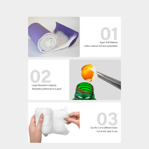 工場製コットンロール吸収材 100%コットンウール 医療用コットンロール - Product Image 5