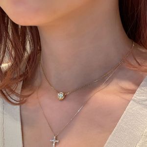 Semplice Mini collana Stacker in argento Sterling 925 a bolle rotonde CZ - Product Image 3