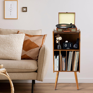 Wooden <strong>Record</strong> Player Stand Turntable Stand <strong>Cabinet</strong> Holds Metal <strong>Record</strong> Storage Holder and Organizer Table <strong>Record</strong> Player Holder - Product Image 6