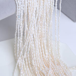 Perles de millet d'eau douce naturelles en gros, 2-2,5 mm, perles naturelles en forme de riz, perles semi-finies en vrac pour collier, bijoux pour bricolage - Product Image 5