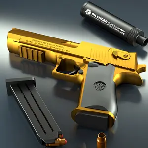 Pistola de balas suaves de eyección de Águila del desierto dorado, juguete de simulación de Glock para niños, agarre de bala, m1911, venta al por mayor