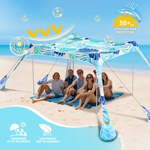 Equipo de Playa para Picnic Familiar, Juego de 3 Piezas, Toalla de Playa de Microfibra con Protección UV UPF50+, Toldo con Esterilla de Picnic - Product Image 3