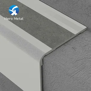 Yeni ürün 8mm cilalı beyaz ahşap metal alüminyum merdiven burun