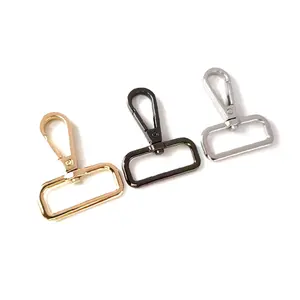 Logam Putar Snap Hook Swivel Clasps 1 "D Ring Lobster Clasp Claw untuk Strap Push Gate Lanyard DIY Tas Aksesori Kerah Anjing