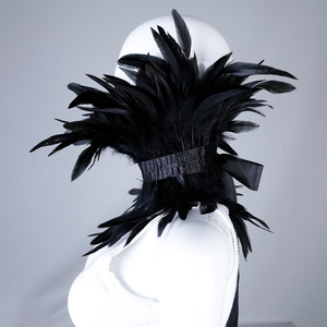 Mode-Ontwerper Veren Sjaal Wrap Echte Kip Veer Cape Voor Vrouwen Elegante Halloween Kostuum Cosplay Aangepaste Kleur - Product Image 2