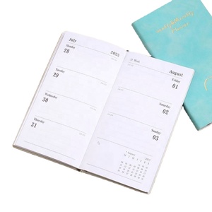 Custom 2025 Planner: PU Leather Hardback Academic Planner with Weekly, Daily, and Monthly Schedules, Blue <b>Notebook</b> - Product Image 2