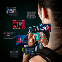 Lecteur MP3 de haute qualité avec Bluetooth, son HiFi, mémoire de 128 Go, 35 heures de lecture, lecteur de musique portable pour la course à pied, la salle de sport, les voyages