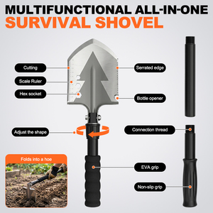 Autobots – <span class=keywords><strong>pelle</strong></span> à neige en acier inoxydable, outil de sauvetage en cas d'avalanche pour motoneige, pour le camping en plein air, la randonnée, accessoire pour sports d'hiver - Product Image 2