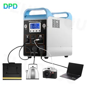 2000W 220V 110V Multi-Socket Hybride Inverter Camping Home Lithium Ion Accu Opslag Draagbare Power Station Zonne-Energie Systeem