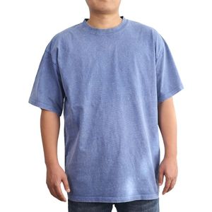 เสื้อยืดคอตตอนหนาน้ำหนักมากทรงโอเวอร์ไซส์สำหรับผู้ชาย พิมพ์ลายวินเทจ สไตล์ย้อมสีแบบแอซิดวอช ใส่สบาย พิมพ์ลายแบบวินเทจ - Product Image 3