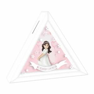 Party Love Hucha Triangular Comunión Niña Blanca 19.8x19.8x5Cm 2 Piezas Bolsa - Product Image 1