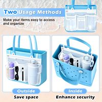Organisateur de sac en maille blanche, porte-téléphone et porte-gobelet pour accessoires de sac, insert organisateur et pochette de séparation pour sac de plage