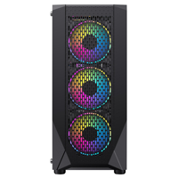 Ruix K327 Stylist ATX Mid Tower Computer Case PC de jeu haute Performance avec panneau latéral gauche Filtre anti-poussière en verre trempé