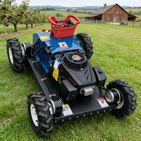 Tondeuse à gazon industrielle tout-terrain à roues, à essence 4 temps, avec coupe automatique des petits débris végétaux, largeur de coupe 550 mm