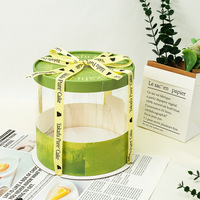 Boîte à gâteau ronde transparente en PET, boîte à dessert ronde transparente pour la présentation en boutique de pâtisserie