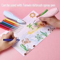 Tenwin 5600 Ensemble de marqueurs d'art personnalisables 12 stylos aquarelles vives et lumineuses 24 casseroles de coloriage de peinture 12 pinceaux d'art pour le dessin