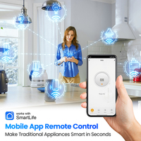 Prise intelligente WiFi Tuya 10A 16A norme américaine avec surveillance, contrôle à distance, minuterie, compte à rebours, contrôle de groupe, compatible avec Alexa et Google