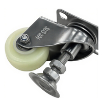 Roulettes de nivellement GOOD de 2 pouces avec hauteur réglable, roue en PP + cadre en acier inoxydable SS304, roulement en acier au carbone, 50 kg par roue, antirouille