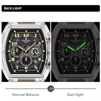 Montre pour homme NAVIFORCE 6118, chronographe à quartz, résistante à l'eau 5ATM, multifonction, bracelet en silicone, montre sport tendance pour homme
