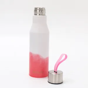 新设计单壁硅胶不锈钢变色运动瓶