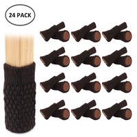 Protections de sol anti-bruit pour meubles, pieds de table, pieds de chaise, chaussettes en tricot, manchons, coussinets, 24 pièces/ensemble