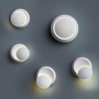 Mini applique murale LED ronde en aluminium à commande tactile 14 cm, boîtier bicolore pour couloir d'hôtel, chambre d'enfant, éclairage commercial CE